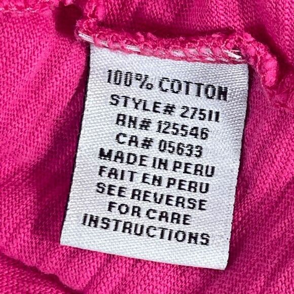 Habitat Hot Pink Cotton Cowl Neck Asymmetrical Sleeveless Top Sz XL - Picture 6 of 7